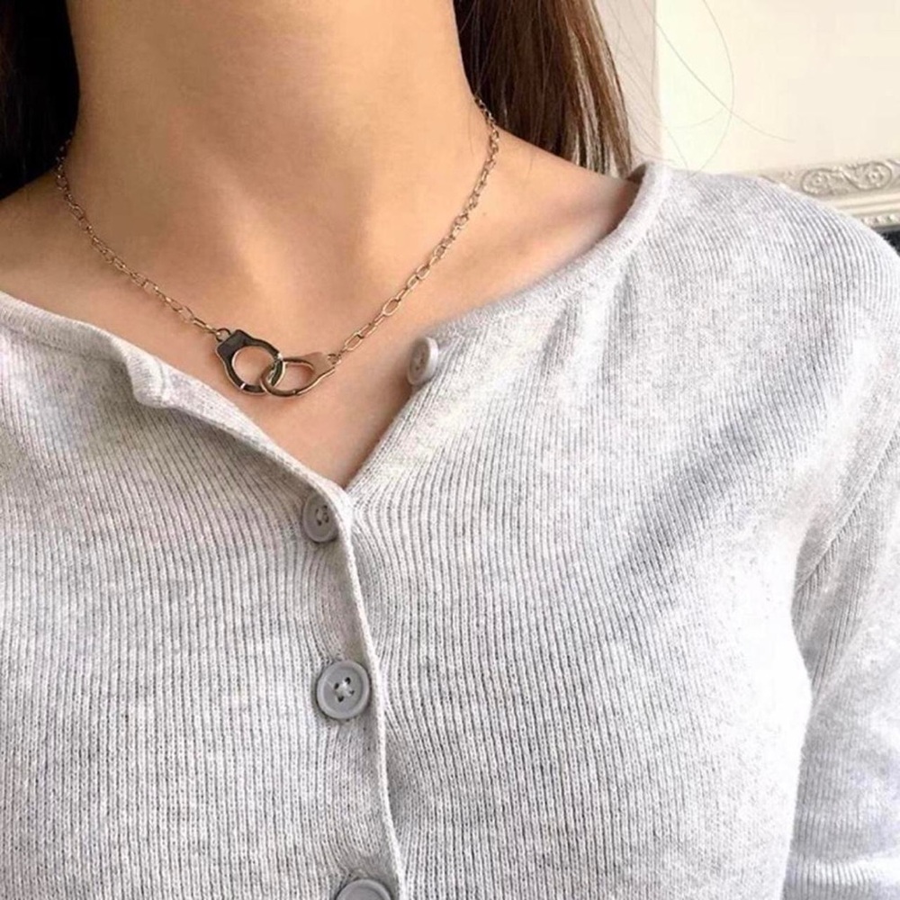 Silver Handcuff Necklace